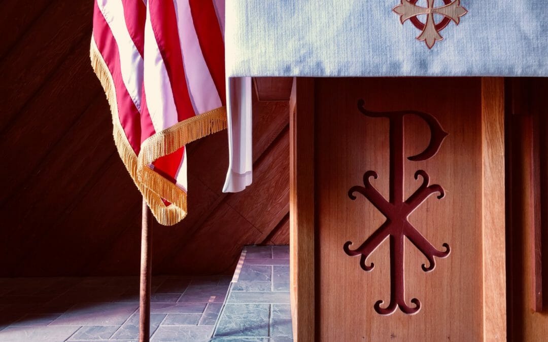 What do we do with American flags in the church sanctuary?